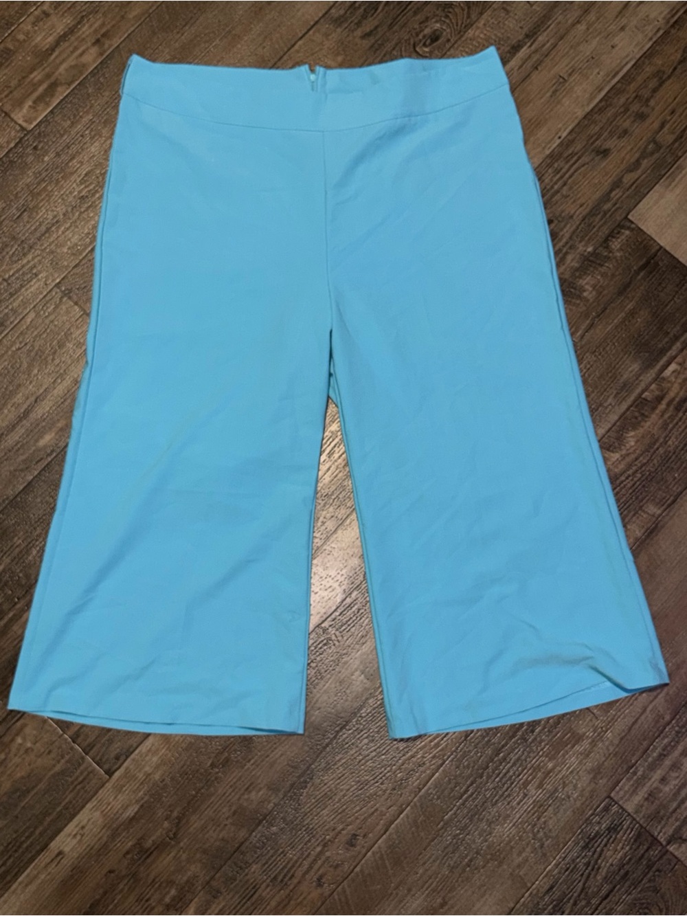 Kids Light Blue Wide-Leg Cropped Pants